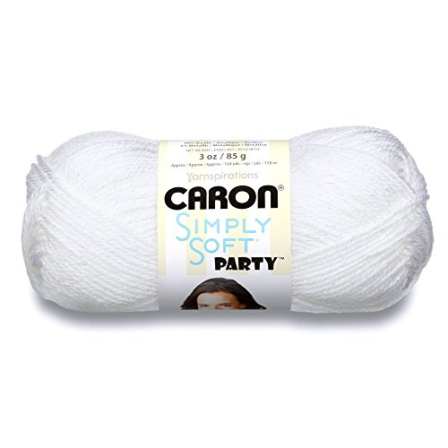 Product Cover Caron Simply Soft Party Yarn - (4) Medium Worsted Gauge - 3 oz - Snow - for Crochet, Knitting & Crafting