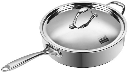 Product Cover Cooks Standard 11-Inch/5 Quart Multi-Ply Clad Deep Saute Pan with Lid, Stainless Steel