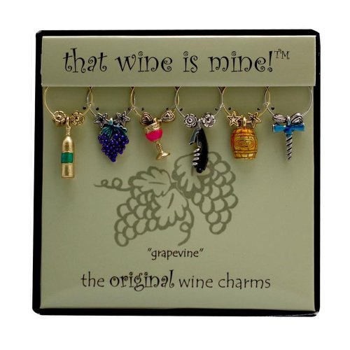 Product Cover Wine Things WT-1409P Grapevine, Painted Wine Charms, Fits neatly around stem, Multicolor
