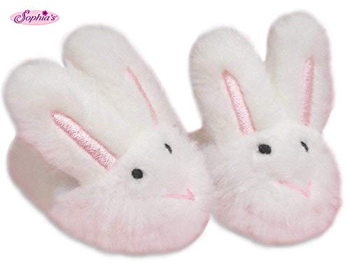 Product Cover 18 Inch Doll Slippers | White Bunny Slippers, Sized for American Girl and More! Doll Accessories, Doll Clothing for 18 inch Dolls, My Doll's Life Doll Clothes