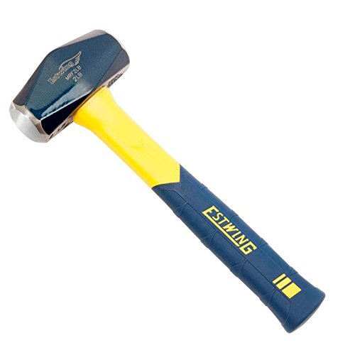 Product Cover Estwing Sure Strike Drilling/Crack Hammer - 2-Pound Sledge with Fiberglass Handle & No-Slip Cushion Grip - MRF2LB