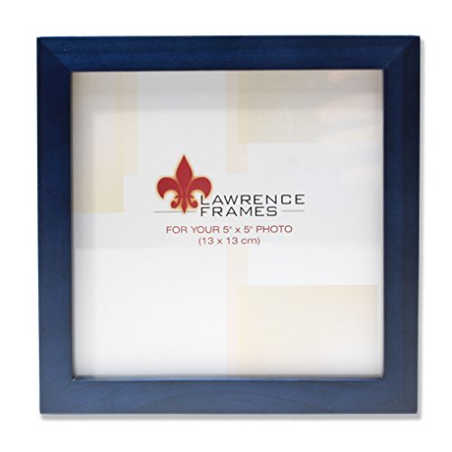 Product Cover Lawrence Frames Blue Wood Picture Frame, Gallery Collection, 5 by 5-Inch