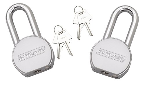Product Cover Schlage 994831 Solid Steel Round Padlock, 63.5mm, 2.5-Inch Shackle, 2-Count Keyed Alike