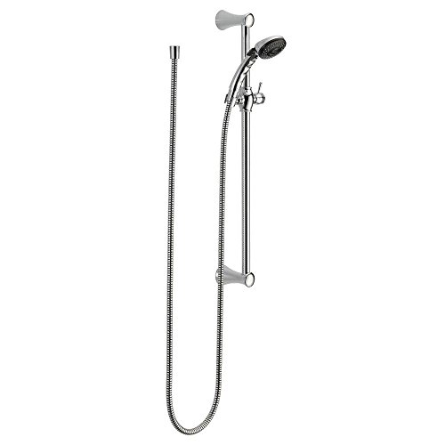Product Cover Delta Faucet 2-Spray Slide Bar Hand Held Shower with Hose, Chrome 57011