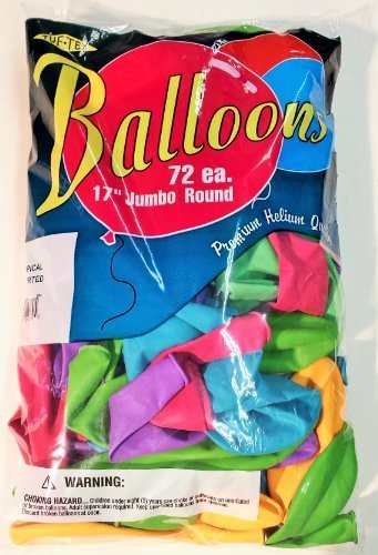 Product Cover 17 Inch Balloons, 7 Color TROPICAL ASSORTMENT, Helium Quality Latex, 17