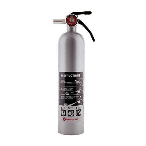 Product Cover First Alert Fire Extinguisher | Designer Home Fire Extinguisher, Pewter, 2.5 lb, DHOME1 FE1A10GR