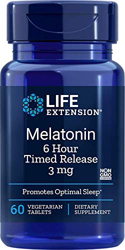 Product Cover Life Extension Melatonin 6 Hour Timed Release 3 mg, 60 Vegetarian Tablets