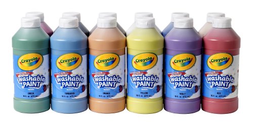 Product Cover Crayola Washable Paint, 16 Oz Plastic Squeeze Bottles, 1 Each of 12 Assorted Colors