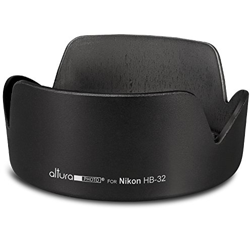 Product Cover (Nikon HB-32 Replacement) Altura Photo Lens Hood for Nikon 18-140mm f/3.5-5.6G ED VR, 18-135mm f/3.5-5.6G IF-ED, 18-105mm f/3.5-5.6G ED VR, 18-70mm f/3.5-4.5G IF-ED Nikkor DX Lenses
