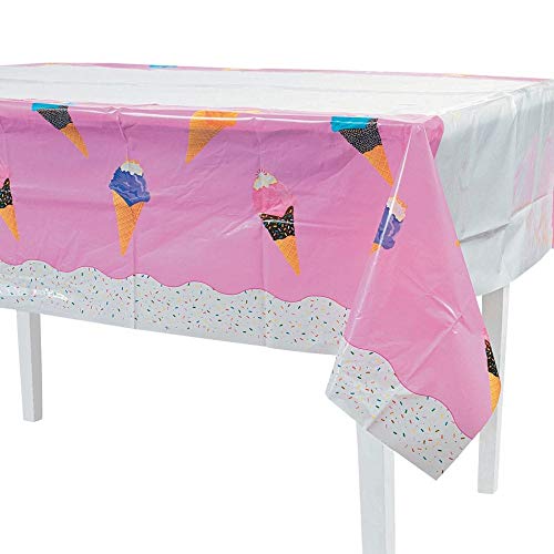 Product Cover Fun Express - I Scream for Ice Cream Tablecover for Birthday - Party Supplies - Table Covers - Print Table Covers - Birthday - 1 Piece