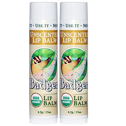 Product Cover Badger Unscented Classic Lip Balm - 0.15oz Stick (2 Pack)