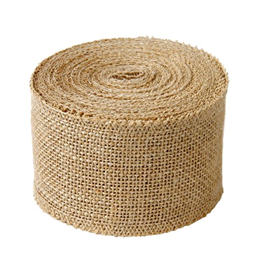 Product Cover 3 Inches Wide Burlap fabric craft Ribbon on Spool - 10 yards