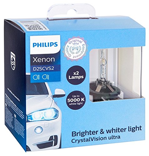 Product Cover Philips 85122CVS2 D2S CrystalVision ultra Authentic Xenon HID Headlight Bulb, 2 Pack