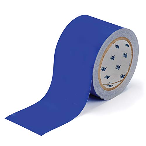 Product Cover Brady ToughStripe Nonabrasive Floor Marking Tape, 100' Length, 2 Width, Blue (Pack of 1 Roll)