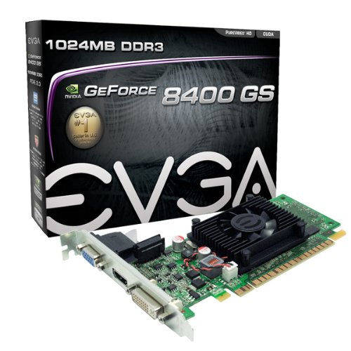 Product Cover EVGA 1GB GeForce 8400 GS DirectX 10 64-Bit DDR3 PCI Express 2.0 x16 HDCP Ready Video Card Model 01G-P3-1302-LR