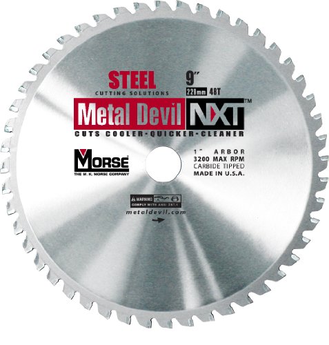 Product Cover MK Morse CSM948NSC Metal Devil NXT Circular Saw Blade, 9-Inch Diameter, 48 Teeth, 1-Inch Arbor, for Steel Cutting