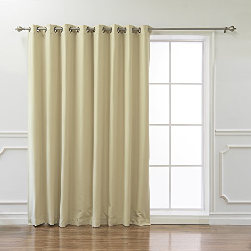 Product Cover Best Home Fashion Wide Width Thermal Insulated Blackout Curtain - Antique Bronze Grommet Top - Beige - 100