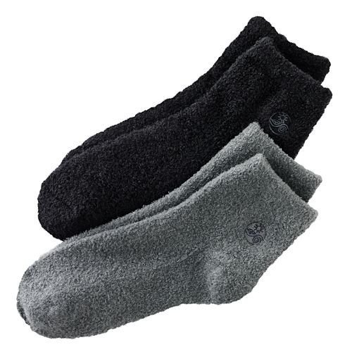 Product Cover Earth Therapeutics Aloe Socks, 2 Pair Per Package (Black and Gray)
