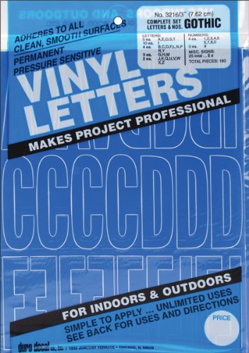 Product Cover Graphic Products Permanent Adhesive Vinyl Letters and Numbers, 3-Inch, Blue, 160/pkg