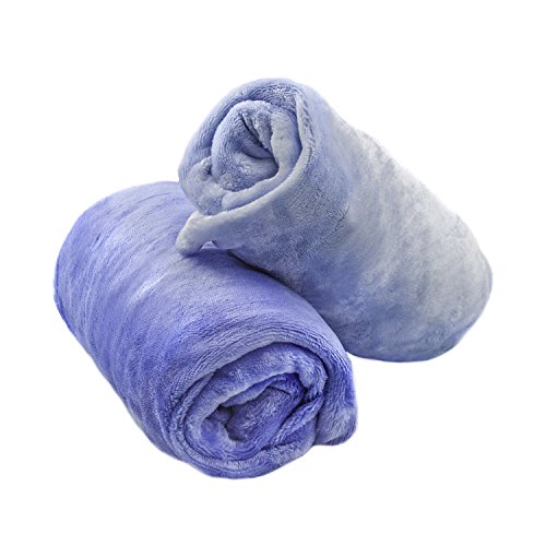 Product Cover Cozy Fleece Inc.- Microplush Fitted Crib Sheet (2) Pale Blue and Dark Blue