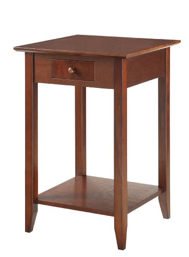 Product Cover Convenience Concepts American Heritage End Table with Shelf and Drawer, Espresso