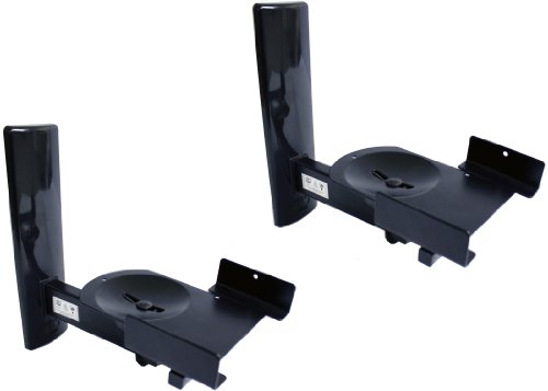Product Cover B-Tech BT77 Ultragrip Pro Speaker Mount, Set of 2, Side Clamp with Tilt and Swivel, Black