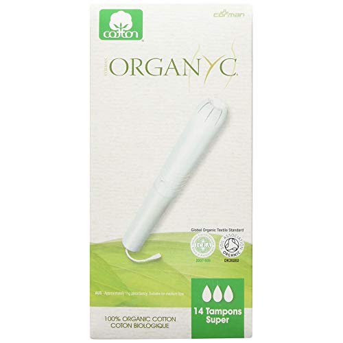 Product Cover ORGANYC Hypoallergenic 100% Organic Cotton Internal Tampons with Applicator, Super, 14-Count Box