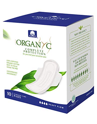 Product Cover Organyc 100% Certified Organic Cotton Feminine Pads, Heavy Flow, 10 Count