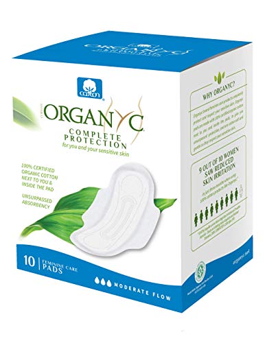 Product Cover Organyc 100% Certified Organic Cotton Feminine Pads, Moderate Flow, 10Count