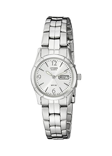 Product Cover Citizen Women's Quartz Silver-Tone Watch with Day/Date display, EQ0540-57A
