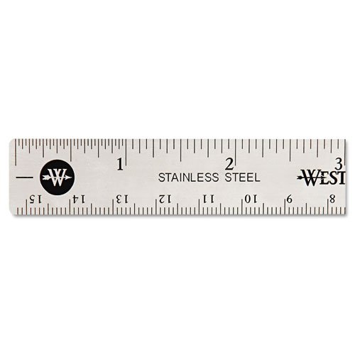 Product Cover Westcott 10414 Stainless Steel Office Ruler with Non Slip Cork Base, 6-Inch