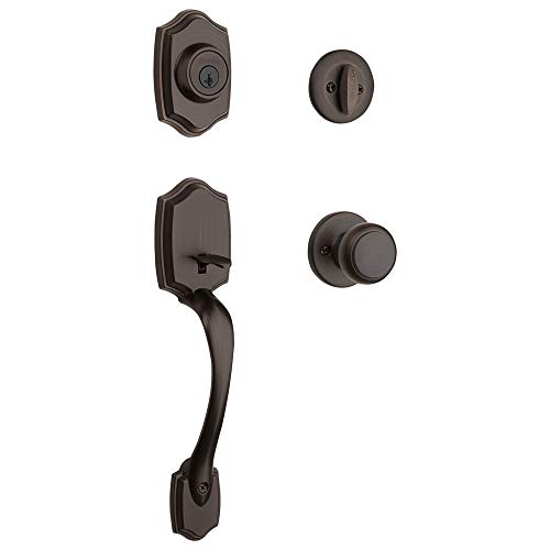 Product Cover Kwikset 96870-100 Belleview Single Cylinder Handleset with Cove Knob featuring SmartKey Security in Venetian Bronze