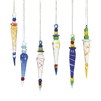 Product Cover Oriental Trading Company Glass Icicle, Multi Color, 12 Count