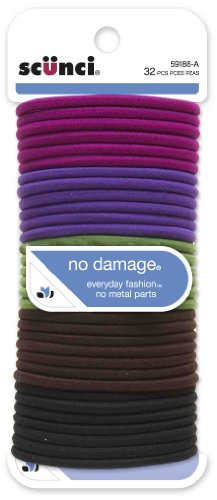 Product Cover Scunci Effortless Beauty Large No-damage Berry Elastics, 32 Count
