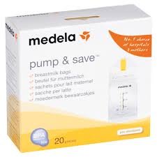 Product Cover Medela Pump & Save Breast Milk Storage Bags, 20 Count Pack, Breastmilk Freezer Bags, Pour or Pump Directly into Bags with Included Easy Connect Adaptors, Made Without BPA