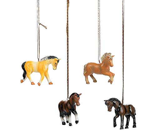 Product Cover OTC Set of Four Resin Horse Ornaments Christmas Tree Holiday Western Decor