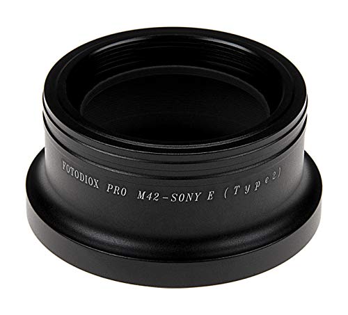 Product Cover Fotodiox Pro Lens Mount Adapter, M42 Screw Mount Lenses (42mm x1 thread mount) to Sony E-Mount Mirrorless Camera Adapter - for Sony Alpha E-mount Camera Bodies (APS-C & Full Frame such as NEX-5, NEX-7, a7, a7II)