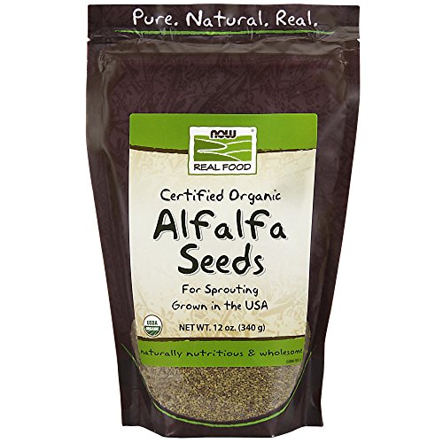 Product Cover NOW Foods, Organic Alfalfa Seeds For Sprouting, Grown in the USA, Certified Non-GMO, 12-Ounce