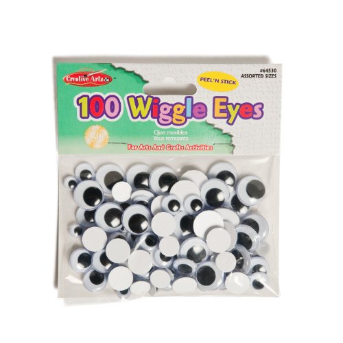 Product Cover Creative Arts by Creative Arts by Charles Leonard Wiggle Eyes, Peel'n Stick, Black, Assorted Sizes, 100/Bag (64530)