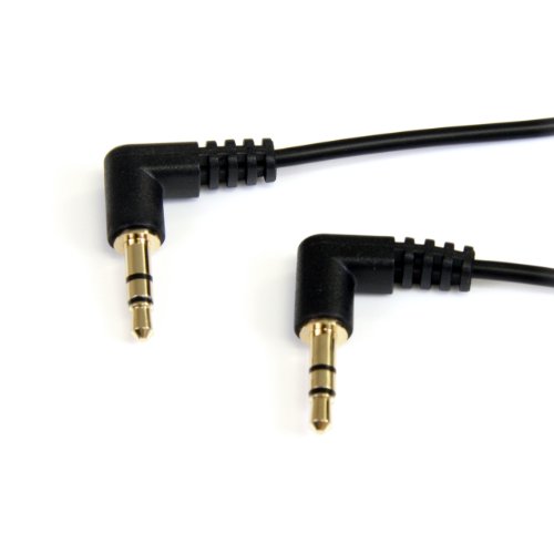 Product Cover StarTech.com 3 ft Slim 3.5mm Right Angle Stereo Audio Cable - M/M (MU3MMS2RA)