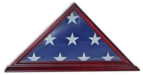 Product Cover 4' X 6' Flag Display Case Flag Storage Shadow Box Frame (NOT for Burial Flag Size), Solid Wood, Cherry Finish (FC03-CH)