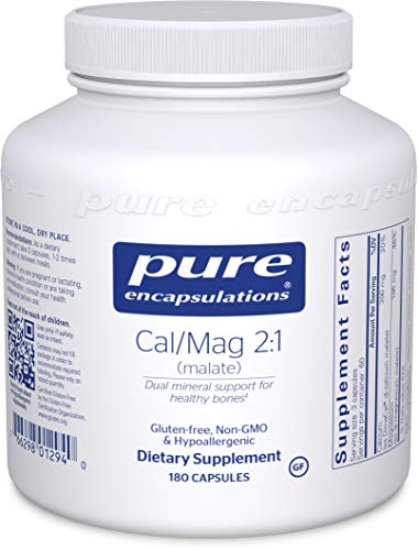 Product Cover Pure Encapsulations - Cal/Mag (Malate) 2:1 - Hypoallergenic Calcium and Magnesium Supplement in a 2-to-1 Ratio - 180 Capsules