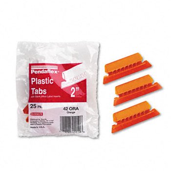 Product Cover Pendaflex Hanging File Folder Plastic Tabs, Orange, Pack of 25