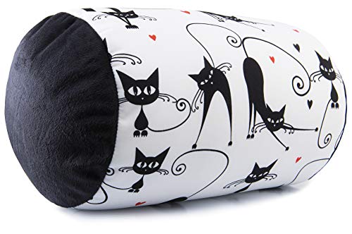 Product Cover Deluxe Comfort MBR-BLK Mooshi Squish Microbead Bed Pillow, Pattern, Abstract Cat