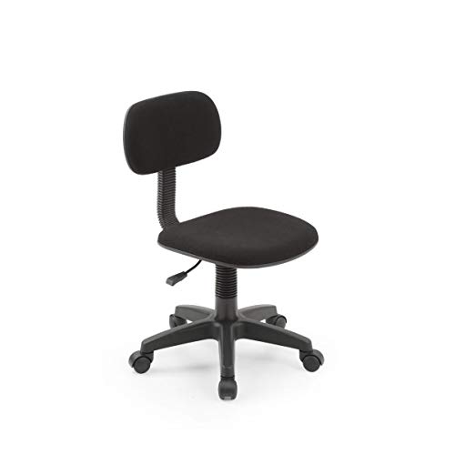 Product Cover Hodedah Armless, Low-Back, Adjustable Height, Swiveling Task Chair with Padded Back and Seat in Black