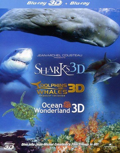Product Cover Jean-Michel Cousteau's Film Trilogy: Dolphins & Whales/Sharks/Ocean Wonderland [Blu-ray 3D + Blu-ray] [Region Free]