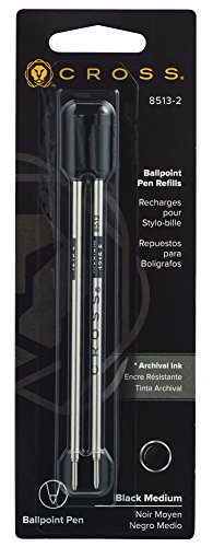 Product Cover Cross Ballpoint Pen Refill - 2 per Card, Medium Black