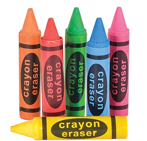 Product Cover Rhode Island Novelty Crayon Shaped Erasers Assorted Colors 2.5 Inch 36-Pack