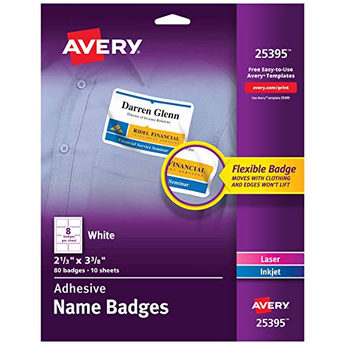 Product Cover Avery Premium Personalized Name Tags, Print or Write,  2-1/3