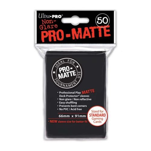 Product Cover Ultra Pro 50ct Pro-Matte Black Standard Deck Protectors
